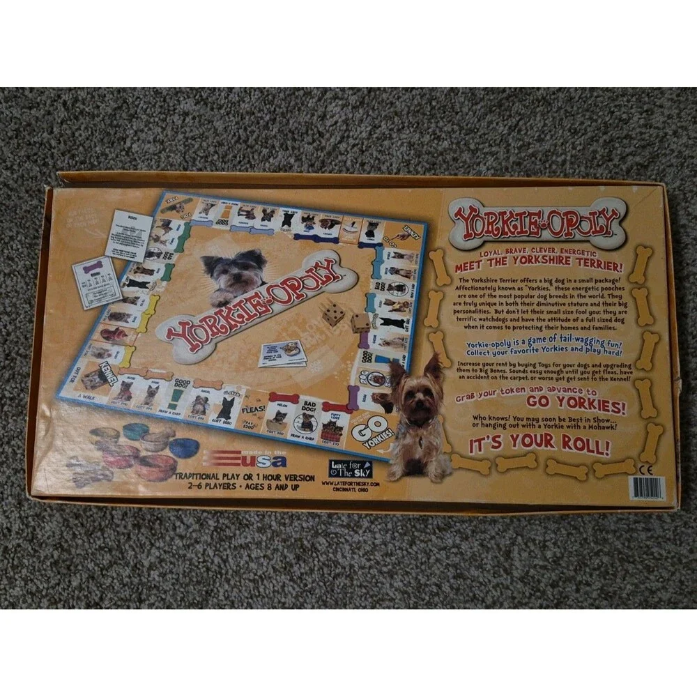 Late For the Sky: Yorkie-Opoly Monopoly Board Game Complete